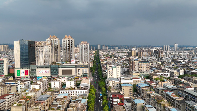 航拍眉山建设眉山环湖路摄影图