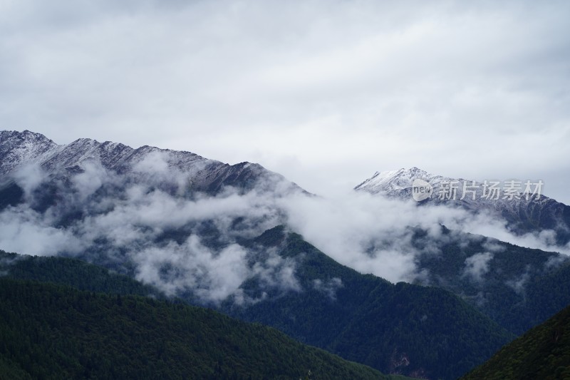 四川阿坝藏族羌族自治州四姑娘雪山风貌