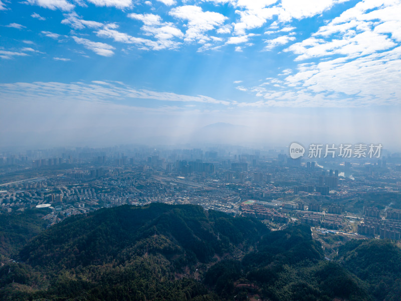 湖南怀化城市风光航拍图