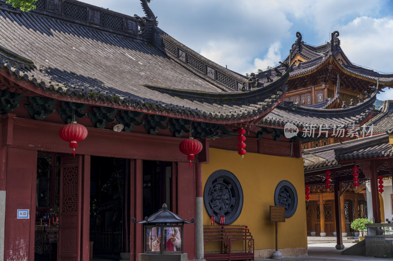 杭州西湖三天竺法镜寺古建筑风景