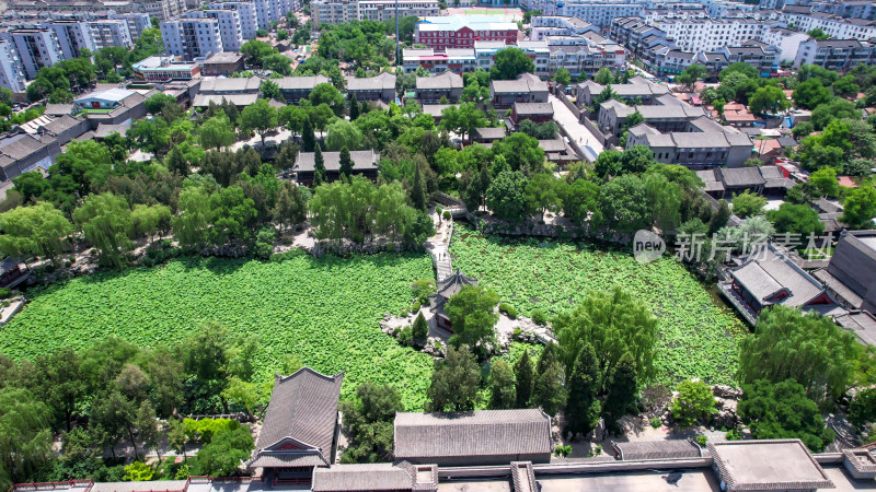 河北保定古莲池风景区航拍