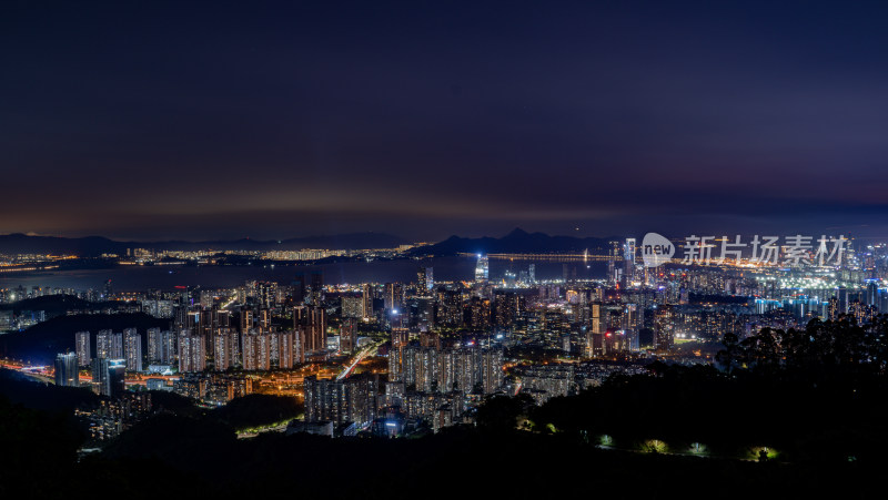 城市夜景鸟瞰全景