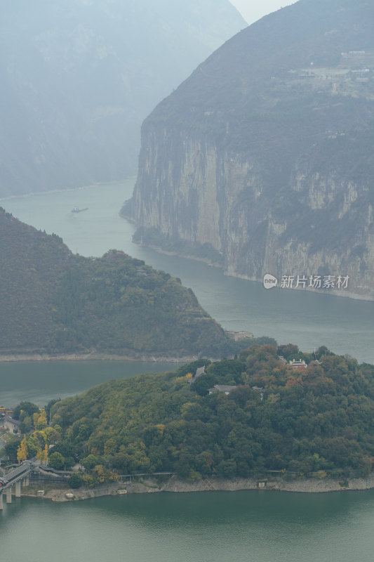 长江三峡奉节白帝城瞿塘峡山水风光