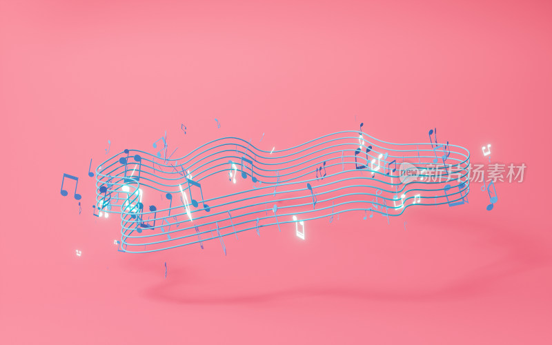 音符与曲调3D渲染