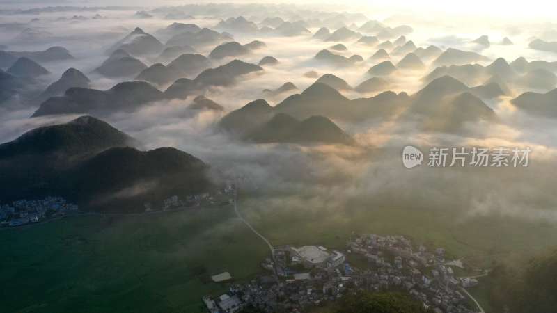 唯美山川意境连绵山脉 山峦叠嶂云雾缭绕