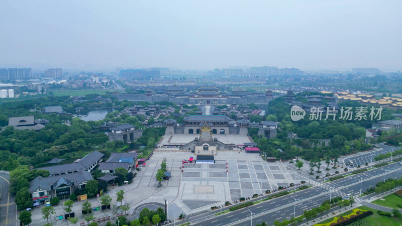 航拍湖北襄阳盛世唐城景区襄阳唐城影视基地