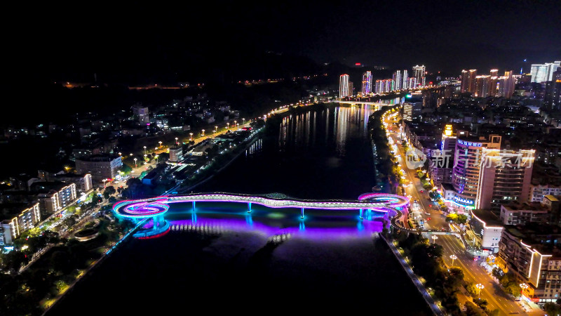 三明沙溪网红大桥夜景