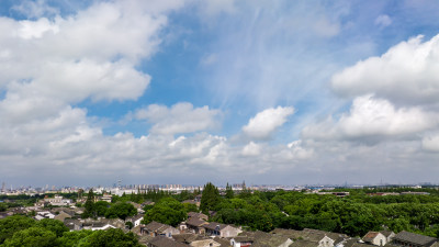 苏州同里古镇风景航拍江南水乡房屋建筑