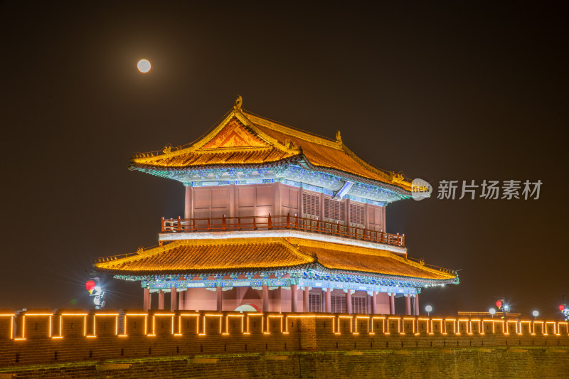 正定南城门夜景