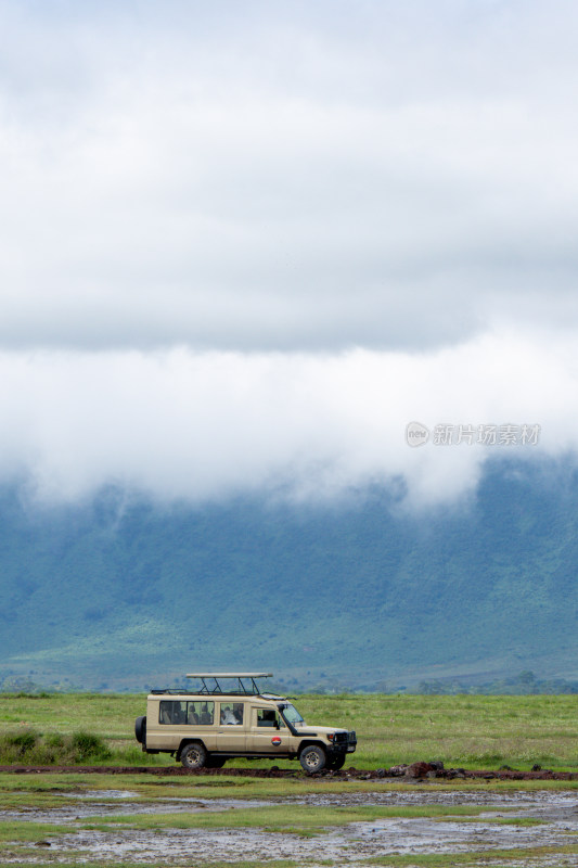 草原上的越野观光车