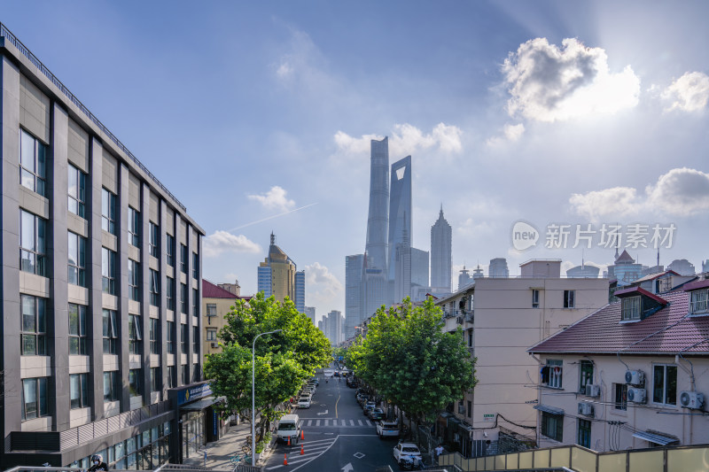 上海浦东陆家嘴现代繁华城市风光