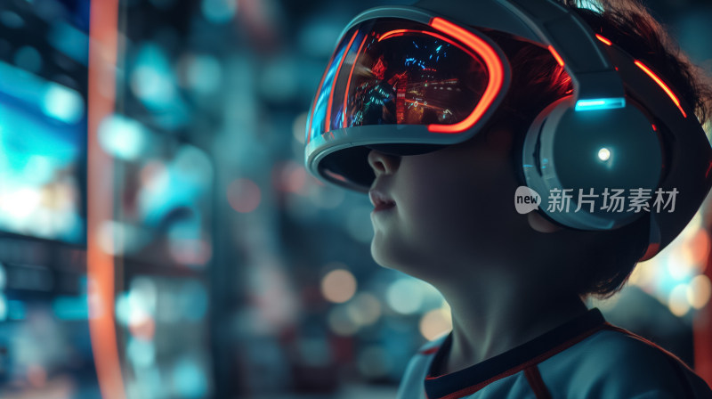 探索虚拟现实小小科技迷沉浸在未来世界