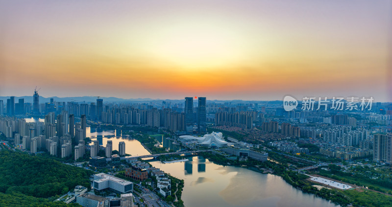 长沙梅西湖国际新城夜景航拍