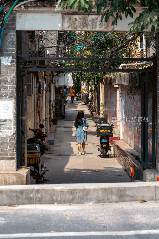 广东广州沙面老街欧式建筑群阳光晴天老建筑