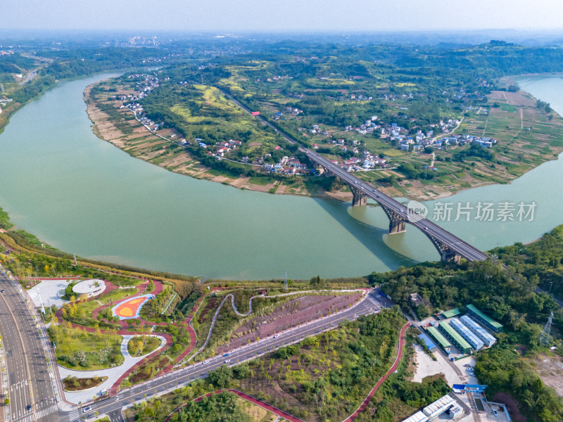 自然风光山川河流航拍图