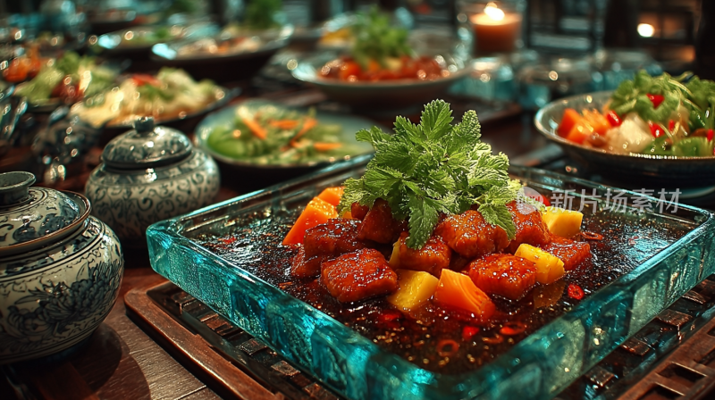 中式餐厅丰盛菜肴