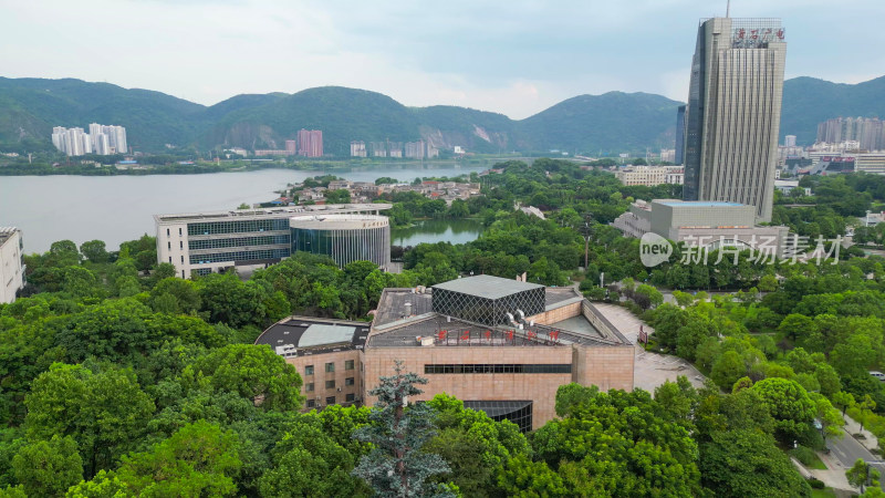 航拍湖北黄石市博物馆