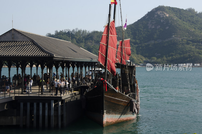 香港赤柱海湾海港码头海景风光