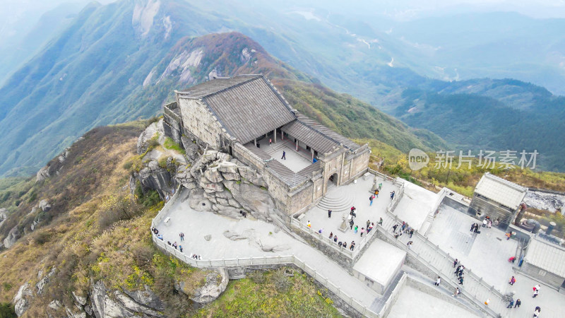 航拍湖南南岳衡山祝融峰5A景区