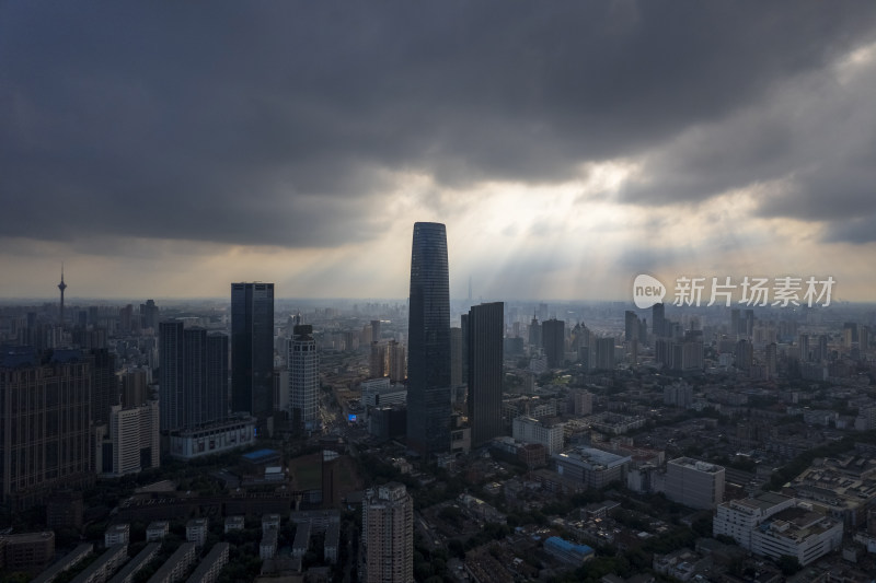 天津海河风景线城市天际线建筑风光航拍