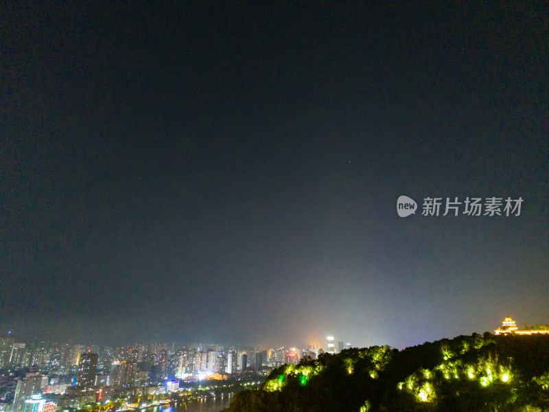 兰州城市夜景航拍图