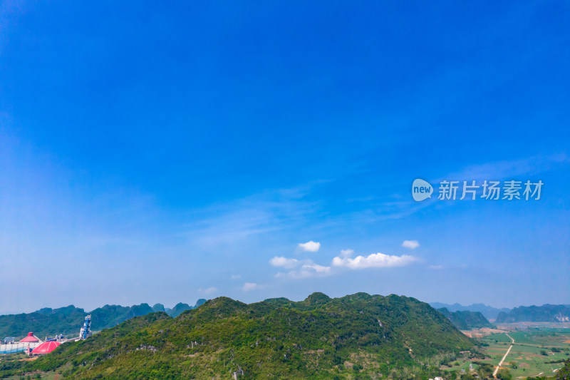 广西崇左山水风光左江雨花石景区航拍