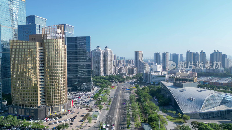 航拍惠州城市地标高楼惠州大景