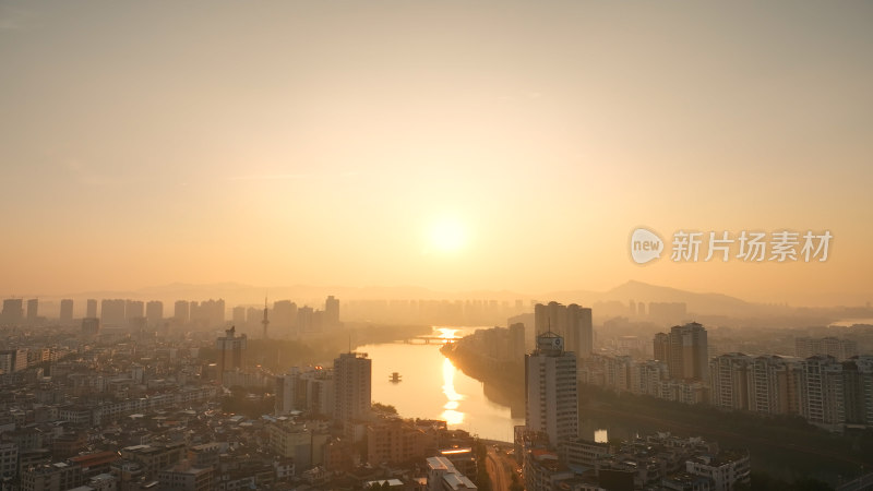 河源航拍照片城市城镇建筑风光广东省河源市