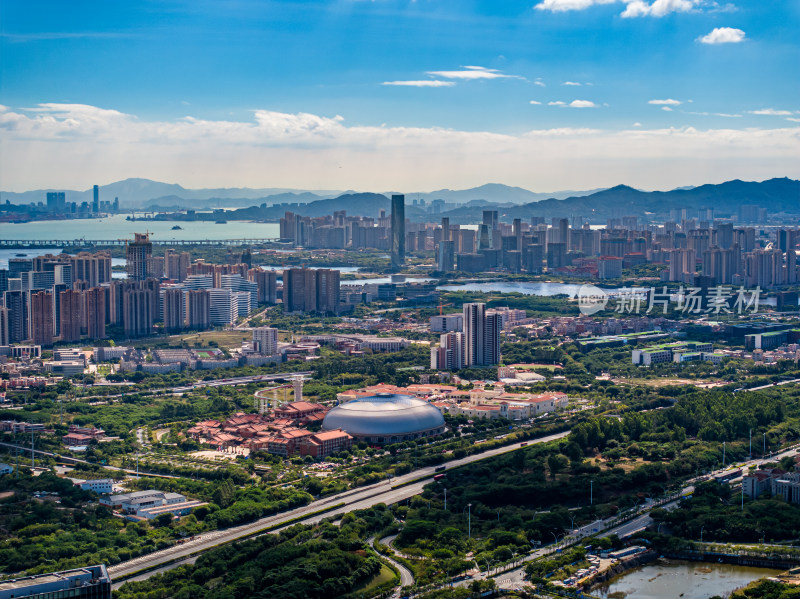 福建厦门互通集美区城市风景航拍