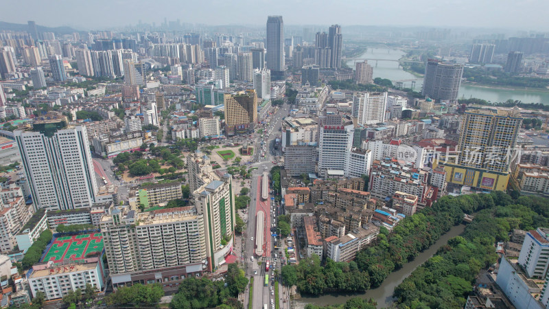 广西南宁城市高楼建筑航拍