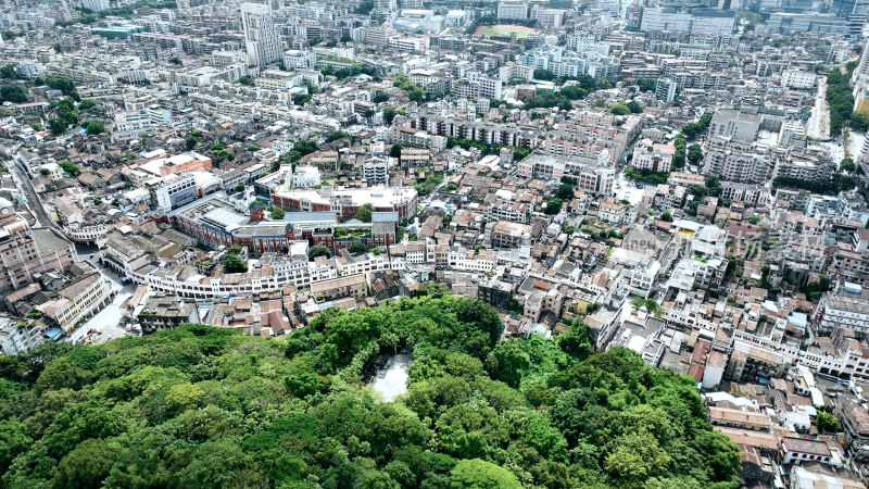 广东省中山市城市建筑风光航拍广东中山城市