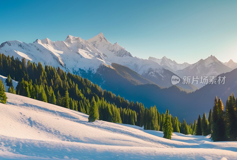 雪山高原草原森林风景