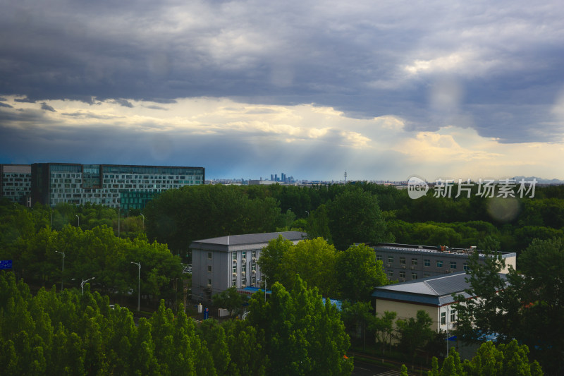 雨中的城市风光