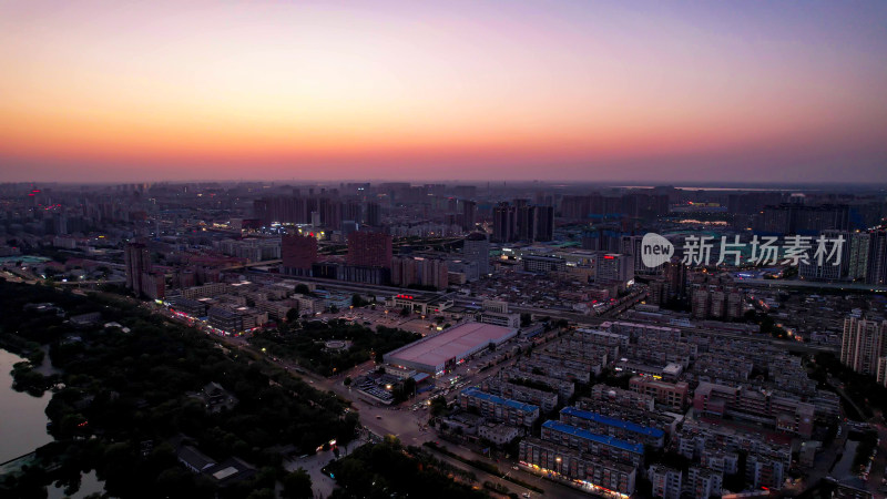 山东济南大明湖日落晚霞夕阳夜景灯光超然楼