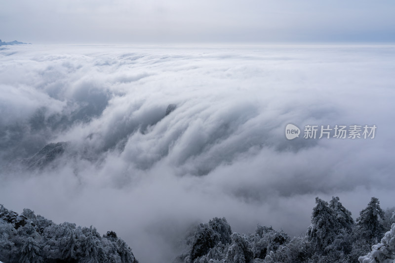 山川大雪云海大气航拍