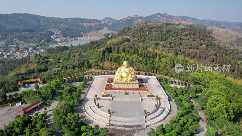 广西弥勒锦屏山景区航拍