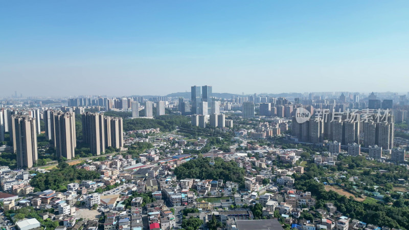 航拍江门大景江门城市建设