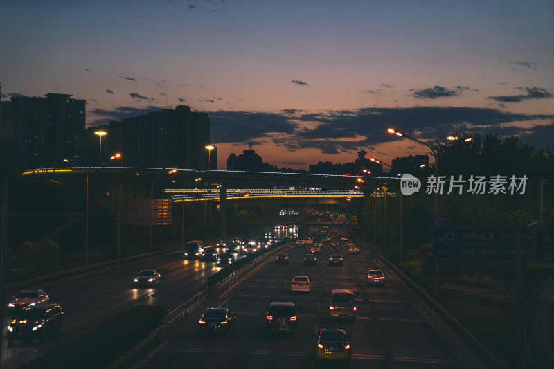北京四环望和桥夜景