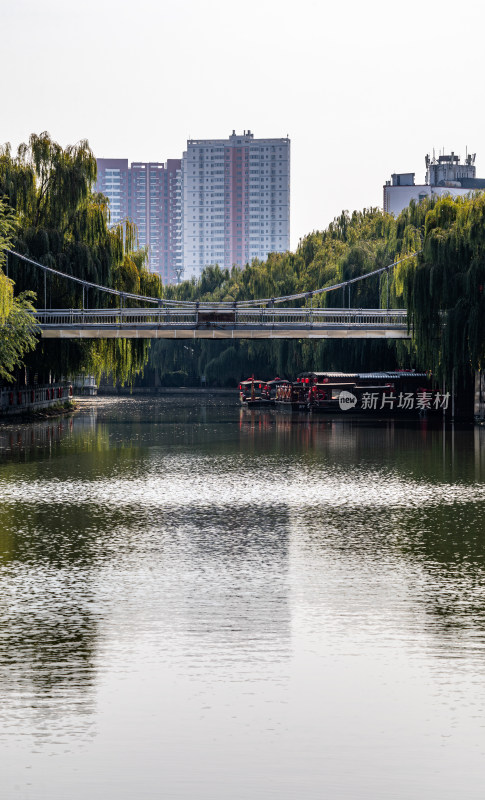 济宁老运河古运河城市河流景观城市建筑倒影