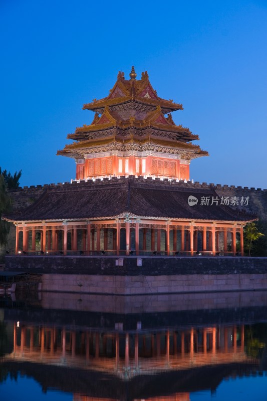 北京故宫博物院角楼夜景