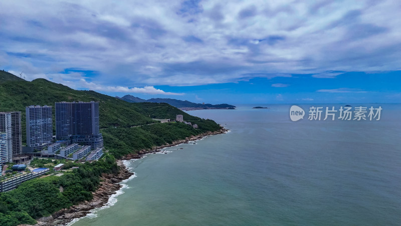 航拍海边度假村汕头南澳岛