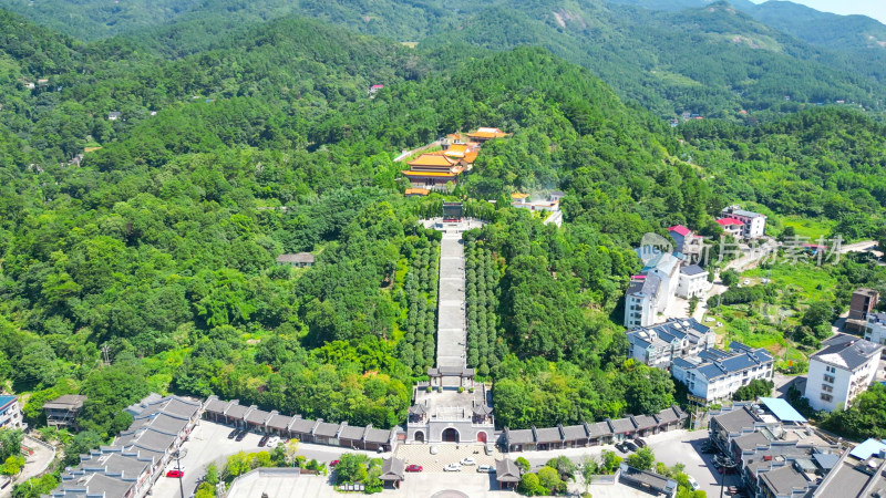 航拍湖南衡阳万寿广场万寿大鼎福寿寺