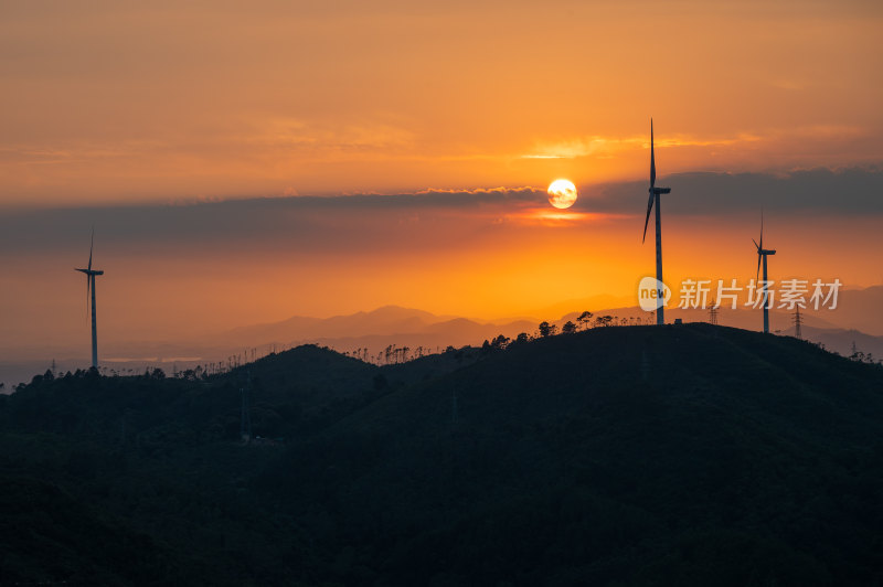 风车山悬日红日