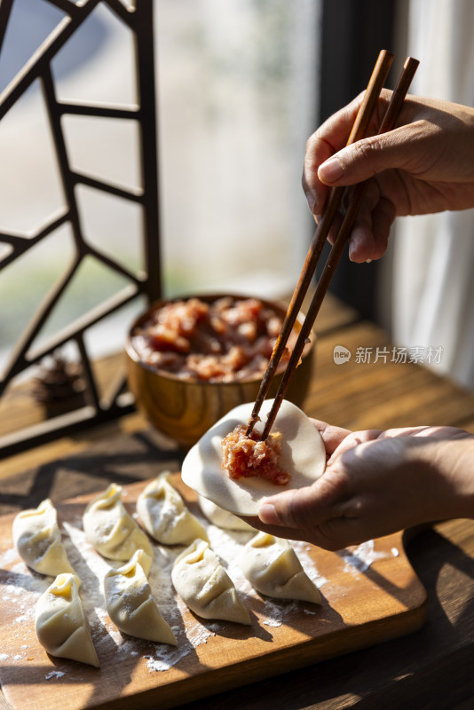 节日包饺子 冬至 春节 古风传统美食