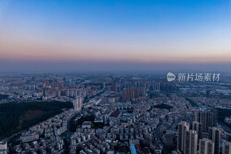 广东江门城市夕阳晚霞航拍摄影图