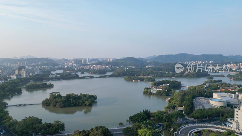 航拍广东惠州城市风光