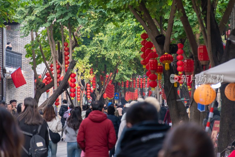 福州新年街道人间烟火气