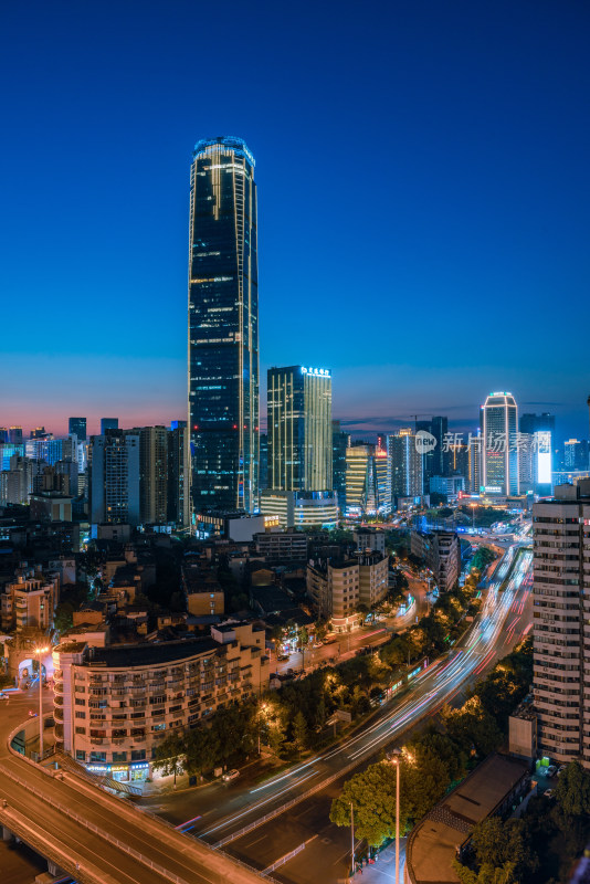 长沙九龙仓世茂环球金融中心城市夜景