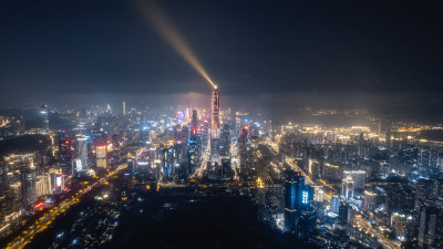 深圳福田CBD航拍夜景