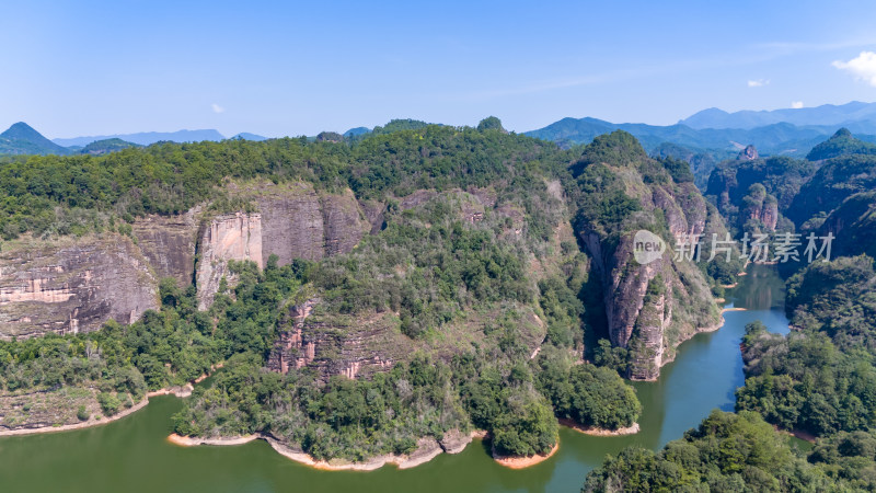 福建泰宁大金湖丹霞地貌航拍图